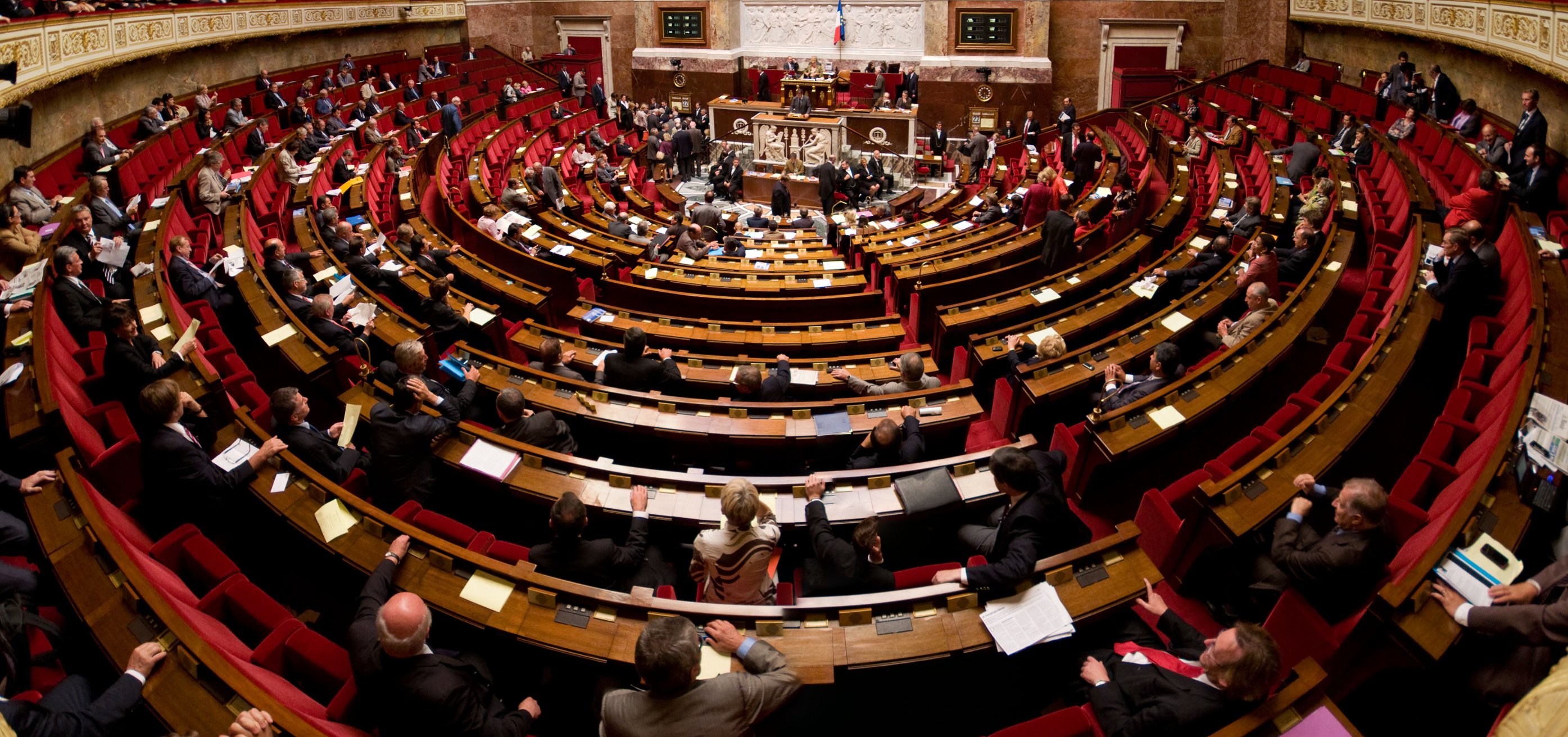 Panorama de l'hémicyle de l'assemblée nationale par Richard Ying et Tangui Morlier